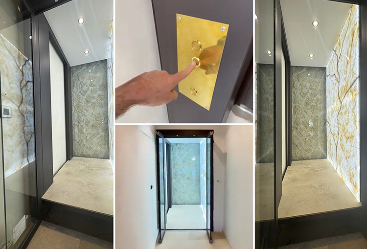 Intégration d’un ascenseur personnalisé dans une maison de rêve 2 details elevateur personalisée