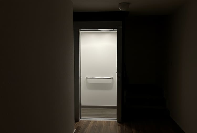 Homelift energy consumption 2 Elevator cabin interior featuring white LED lighting for maximum energy efficiency and savings