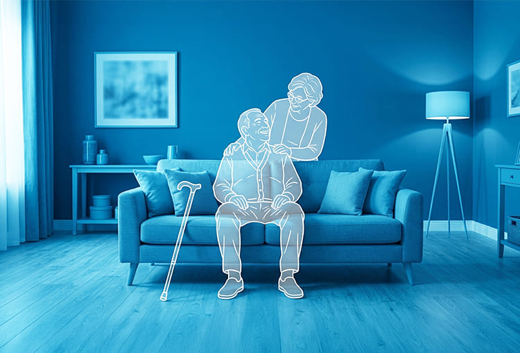 Adaptación del hogar para personas dependientes y mayores 3 Pareja de adultos mayores disfrutando de la seguridad y confort en su vivienda adaptada de forma integral